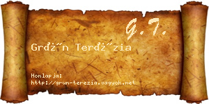 Grün Terézia névjegykártya